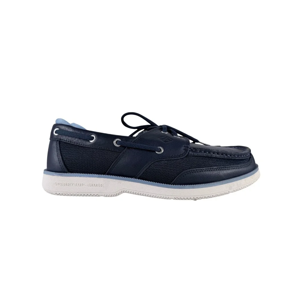 Sperry Surveyor 2 Eye Tumbled Memory Foam Navy Boat Shoes Men's‎ Size 11.5 W